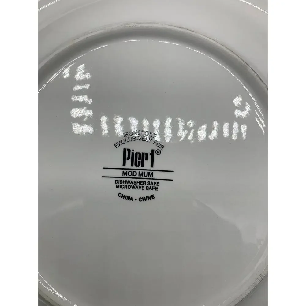 Pier 1 Imports Mod Mum Plate Set of 8 Salad/Dessert 8